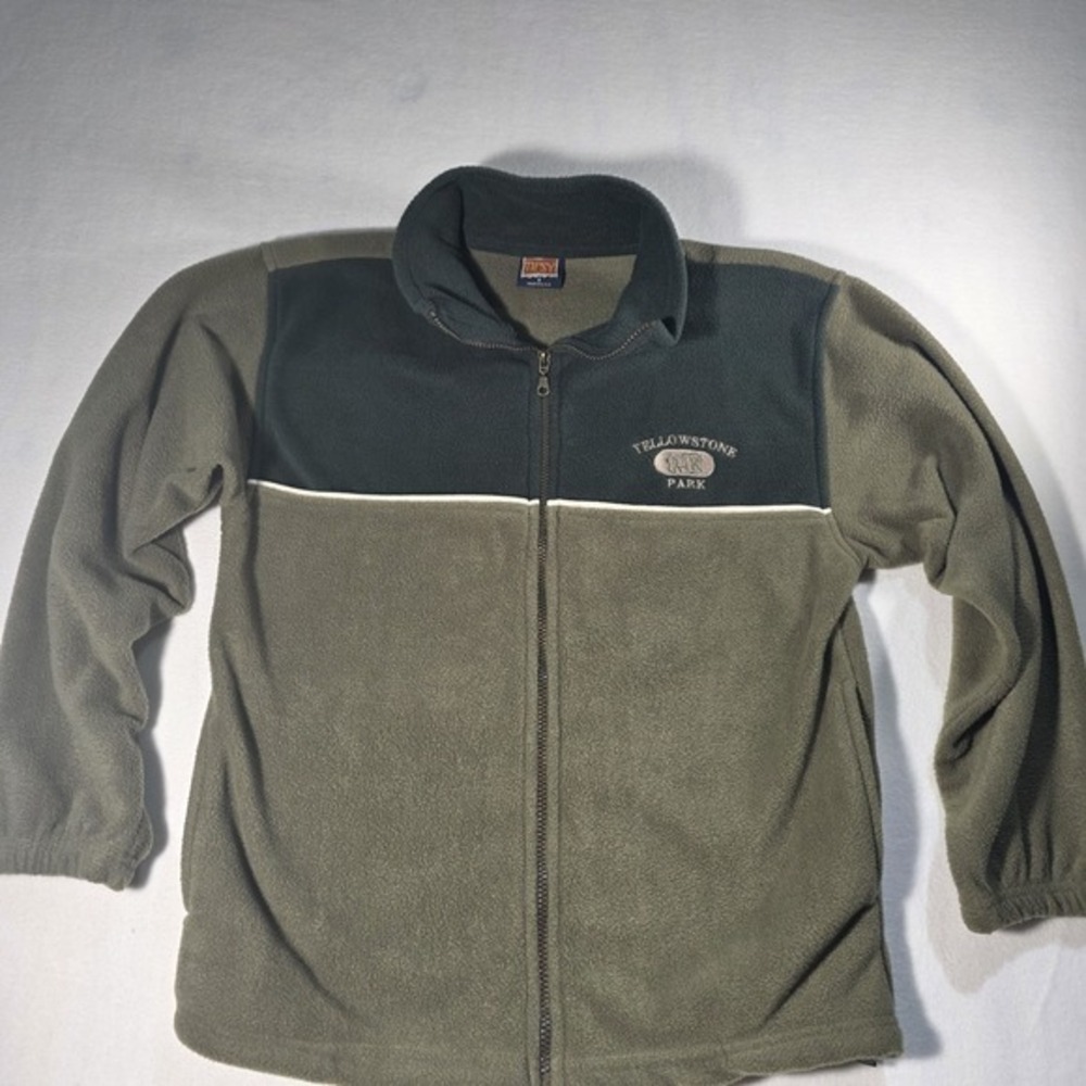 Vintage 90s Yellowston Fleece Jacket Sz S Full Zip Tipsy Made in USA Embroidered